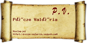Pöcze Valéria névjegykártya