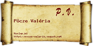 Pöcze Valéria névjegykártya